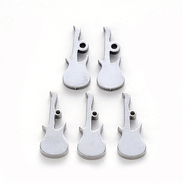 

PandaHall 304 Stainless Steel Charms, Laser Cut, Guitar, Stainless Steel Color, 15x6x1mm, Hole: 0.8~1.2mm 304 Stainless Steel Musical...