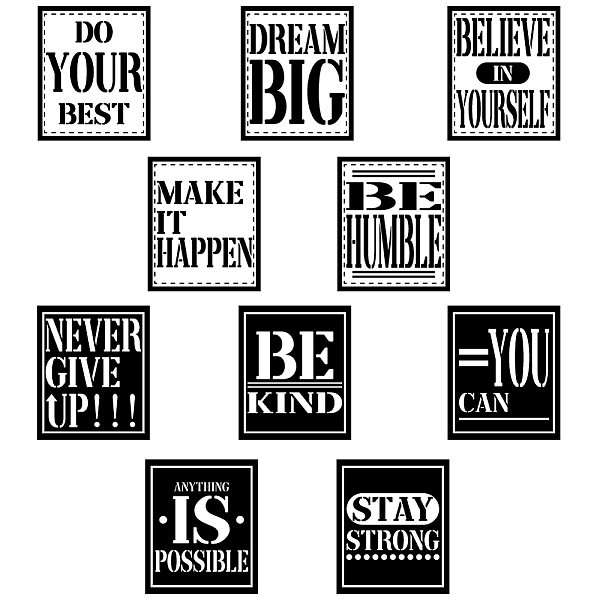

PandaHall PVC Wall Stickers, Wall Decoration, Word, 900x240mm, 2pcs/set PVC Word
