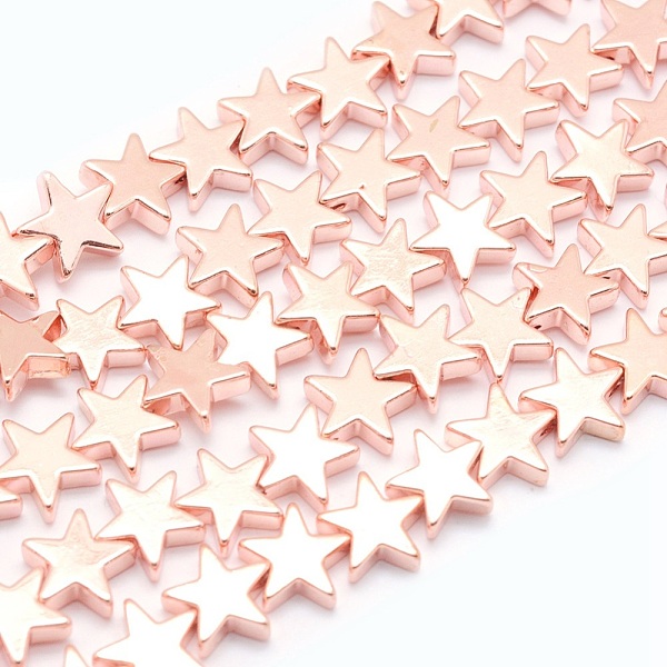 

PandaHall Electroplate Non-magnetic Synthetic Hematite Beads Strands, Grade AA, Long-Lasting Plated, Star, Rose Gold Plated, 8x8x2.5mm, Hole...