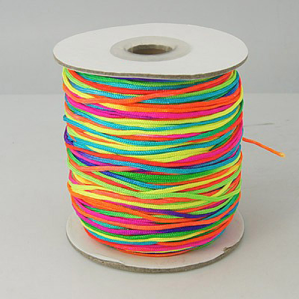 

PandaHall Nylon Thread, Nylon Jewelry Cord for Bracelets Making, Round, Colorful, 1mm in diameter, 225yards/roll Nylon