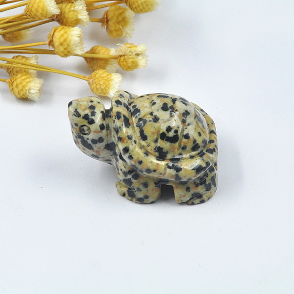 

PandaHall Natural Dalmatian Jasper Display Decorations, Tortoise Feng Shui Ornament for Longevity, for Home Office Desk, 38~42x25~27x20mm...