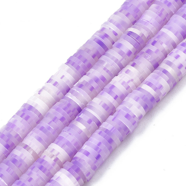 

PandaHall Handmade Polymer Clay Beads Strands, for DIY Jewelry Crafts Supplies, Heishi Beads, Disc/Flat Round, Lilac, 6x0.5~1mm, Hole: 1.8mm..., Purple