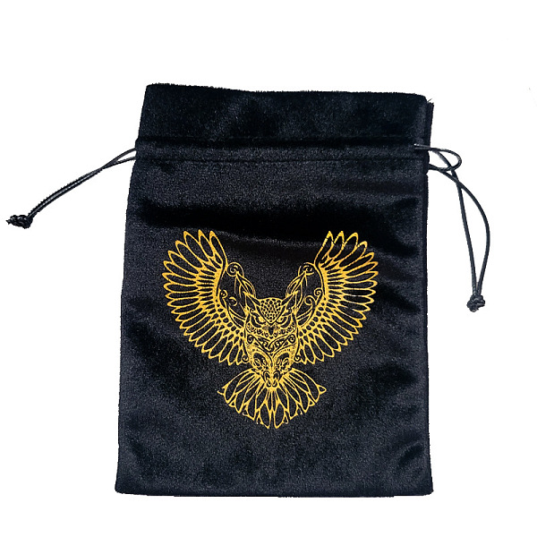 

PandaHall Velvet Tarot Cards Storage Bags, Tarot Desk Storage Holder, Black, Owl Pattern, 18x13cm Velvet Owl Black