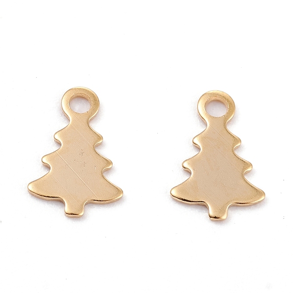 

PandaHall Christmas 201 Stainless Steel Charms, Laser Cut, Christmas Tree, Real 18k Gold Plated, 10x6.5x0.5mm, Hole: 1.4mm 201 Stainless...