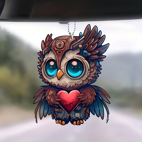 

PandaHall Owl Acrylic Pendant Decorations, for Car, Camel, 80mm Acrylic Owl Brown