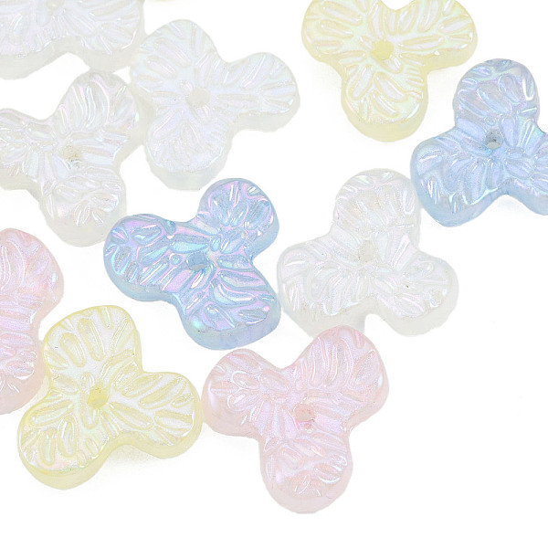 

PandaHall Rainbow Iridescent Plating Acrylic Beads, Glitter Beads, Flower, Mixed Color, 18x20x5mm, Hole: 1.8mm Acrylic Flower Multicolor