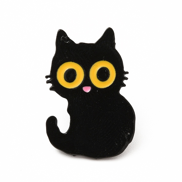 

PandaHall Cat Theme Enamel Pin, Electrophoresis Black Alloy Brooch for Backpack Clothes, Gold, 25x17x1mm Alloy+Enamel Gold