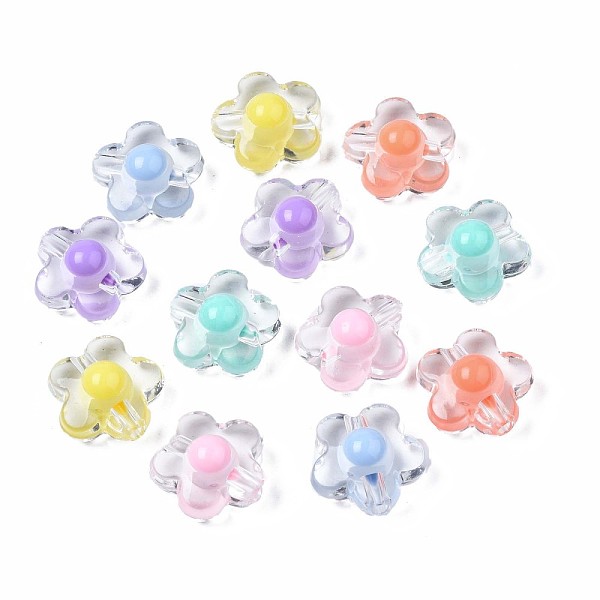 

PandaHall Transparent Acrylic Beads, Bead in Bead, Flower, Mixed Color, 16.5x17x9.5mm, Hole: 2mm, about 350pcs/500g Acrylic Flower..., Multicolor