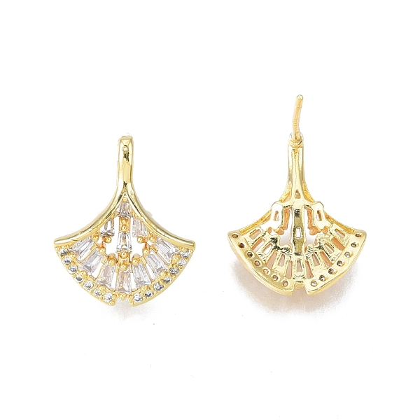 

PandaHall Clear Cubic Zirconia Gingko Leaf Dangle Stud Earrings, Brass Jewelry for Women, Nickel Free, Real 18K Gold Plated, 16x13.5mm, Pin...