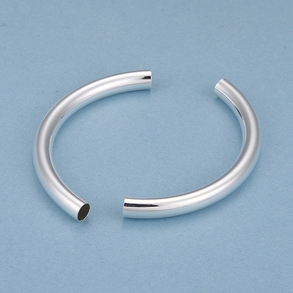 

PandaHall Brass Tube Beads, Long-Lasting Plated, Curved Beads, Tube, 925 Sterling Silver Plated, 67x6mm, Hole: 5mm Brass Tube