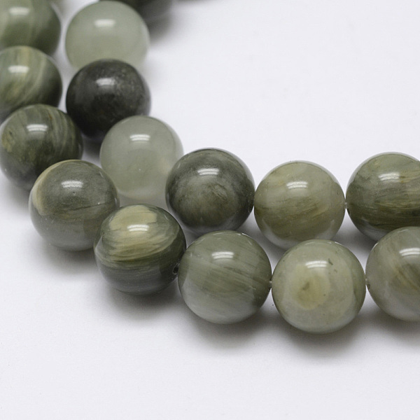 

PandaHall Natural Green Line Jasper Beads Strands, Round, 8mm, Hole: 1mm, about 47pcs/strand, 15.5 inch(39.5cm) Green Line Jasper Round