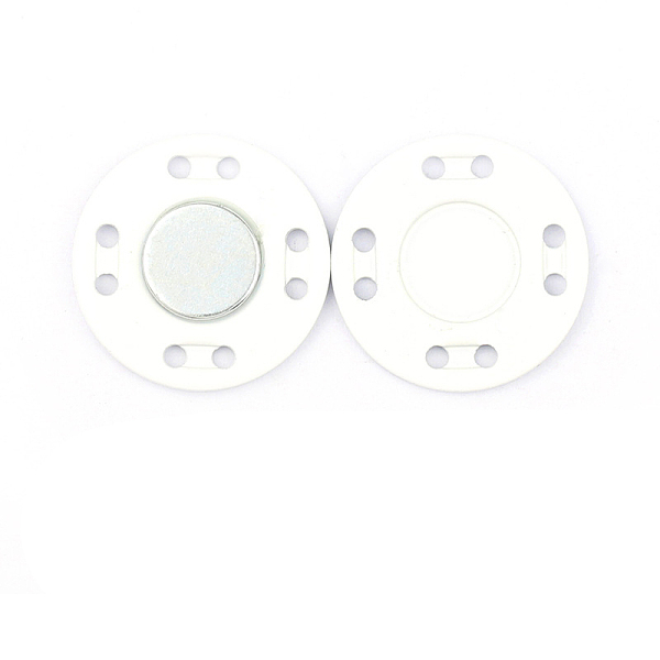 

PandaHall Iron Magnetic Buttons Snap Magnet Fastener, Flat Round, for Cloth & Purse Makings, White, 1.25x0.15cm Iron White