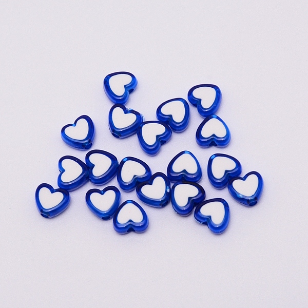 

PandaHall Opaque Acrylic Beads, Heart, Blue, 7.3x8.3x3.9mm, Hole: 1.8mm, about 200pcs/bag Acrylic Heart Blue