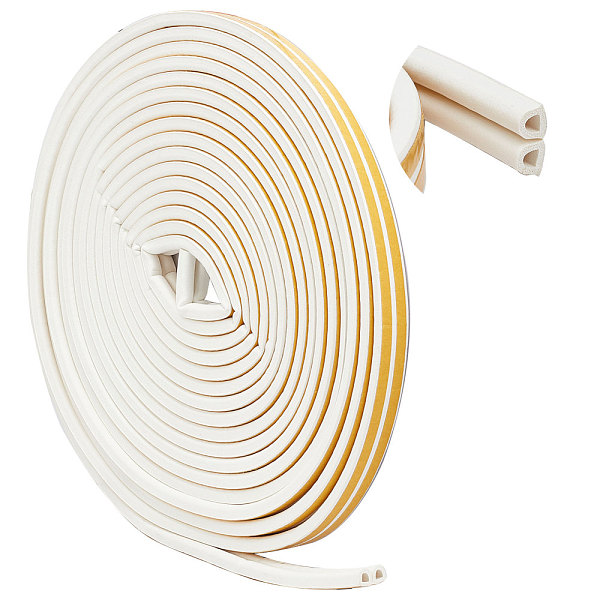 

PandaHall EPDM D-Shaped Sealing Strip, Pressure Sensitive Adbesive, for Door Gap, Window Gap, Sound and Light Innsulation, White, 18.5x8mm...