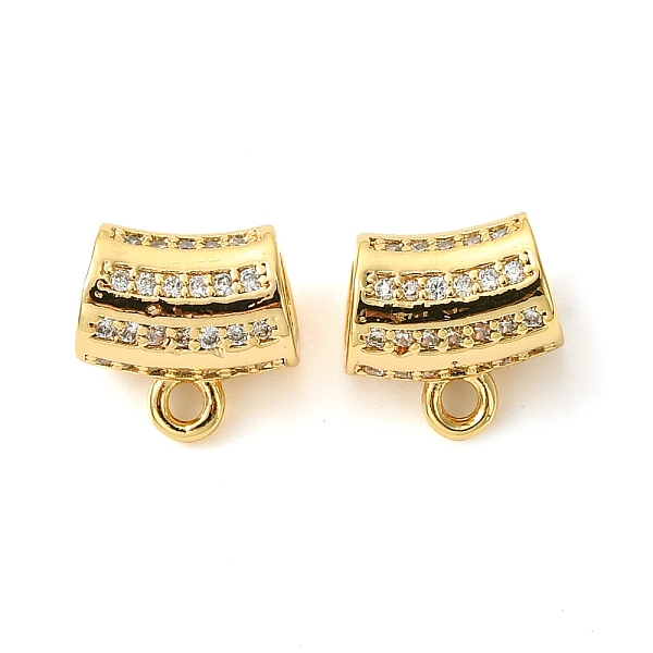 

PandaHall Brass Brass Micro Pave Cubic Zirconia Tube Bails, Loop Bails, Column, Real 18K Gold Plated, 10x10x7mm, Hole: 1.5mm, Inner Diameter..., Clear
