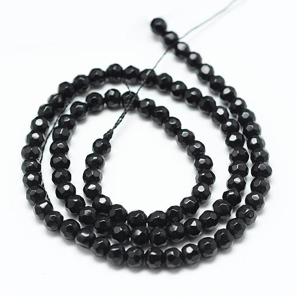 

PandaHall Natural White Jade Bead Strands, Dyed, Faceted, Round, Black, 4mm, Hole: 1mm, about 88~89pcs/strand, 14.37~14.57 inch(36.5~37cm)...