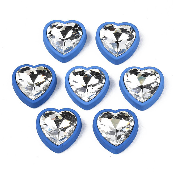 

PandaHall Rubberized Style Acrylic Rhinestone Cabochons, Faceted, Heart, Royal Blue, 22.5x22.5x8mm Acrylic Rhinestone Heart