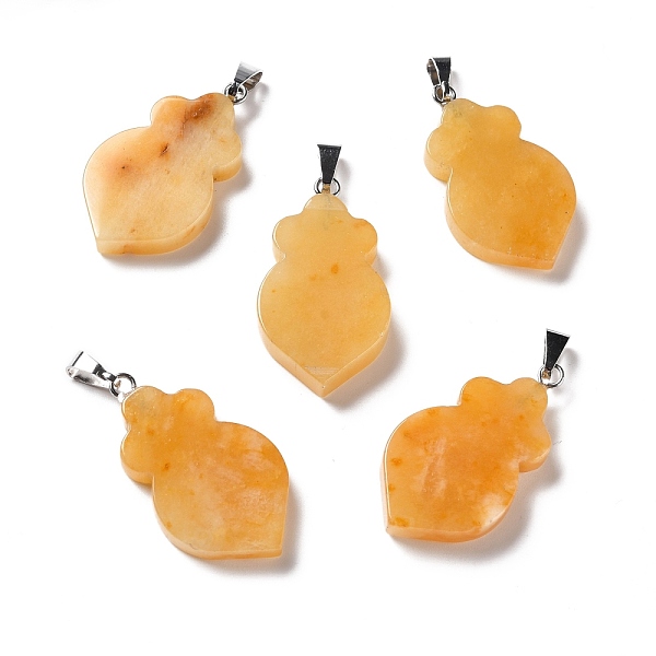 

PandaHall Natural Topaz Jade Pendants, with Platinum Tone Brass Findings, Leaf, 29~31x16~17x3~6mm, Hole: 2x6mm Topaz Jade Leaf