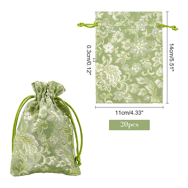 

PandaHall 20 Pcs Chinese Silk Pouch Brocade Bags, 14x11cm Embroidery Floral Gift Bags Drawstring Pouches Coin Purse for Christmas Wedding...