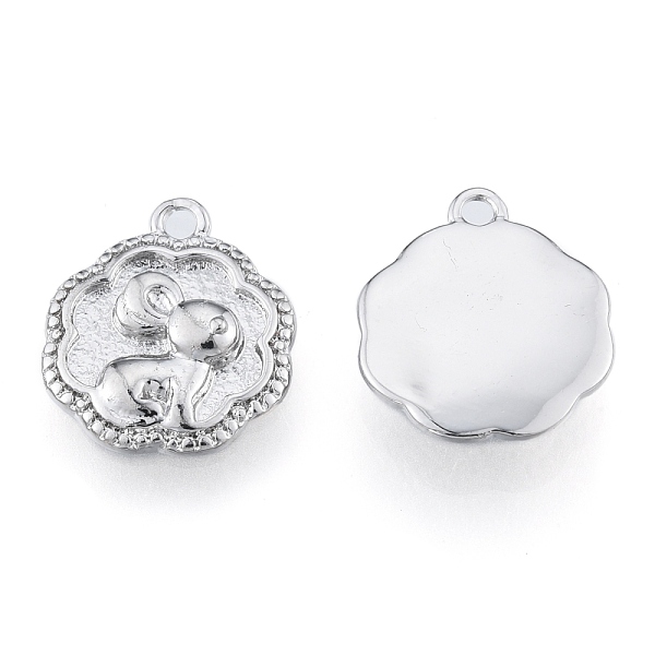 

PandaHall Brass Charms, Cadmium Free & Nickel Free & Lead Free, Flower with Rabbit, Real Platinum Plated, 14x11.5x2.5mm, Hole: 1.4mm Brass...