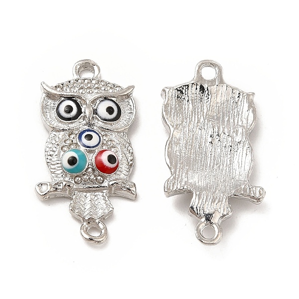 

PandaHall Alloy Enamel Connector Charms, Owl Links with Colorful Evil Eye, Nickel, Platinum, 25.5x13x3.5mm, Hole: 1.6mm Alloy+Enamel Evil...