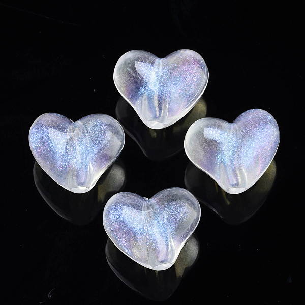 

PandaHall Transparent Acrylic Beads, Glitter Powder, Heart, Clear, 13.5x17x13mm, Hole: 3mm, about 305pcs/500g Acrylic Heart Clear
