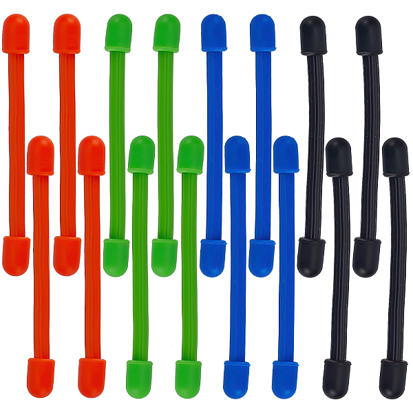 

PandaHall GORGECRAFT 16PCS 7-Inch Original Silicone Cable Tie Steel-Core Twist Ties Self-Gripping Multi-Color Hook and Loop Cord Keeper..., Multicolor