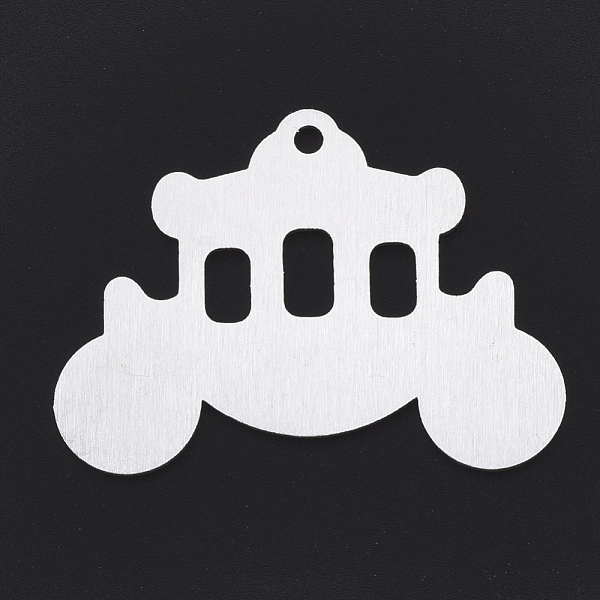 

PandaHall Aluminium Big Pendants, Laser Cut Big Pendants, Carriage, Silver Color Plated, 50x36x1mm, Hole: 3mm Aluminum Vehicle