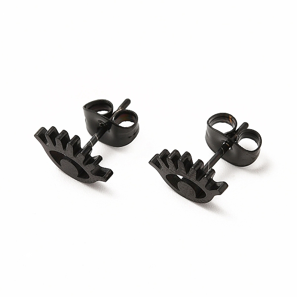 

PandaHall Halloween Eye 304 Stainless Steel Stud Earrings for Women, Electrophoresis Black, 10x6.5mm, Pin: 0.7mm 304 Stainless Steel Eye