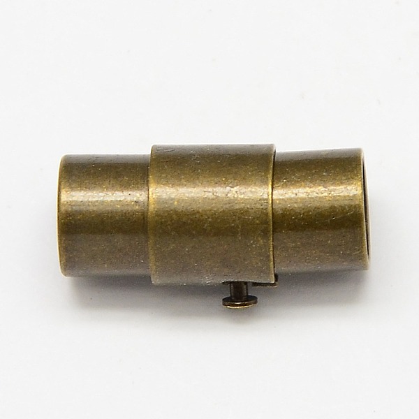 

PandaHall Brass Locking Tube Magnetic Clasps, Column, Antique Bronze, 18x10mm, Hole: 8mm Brass Column