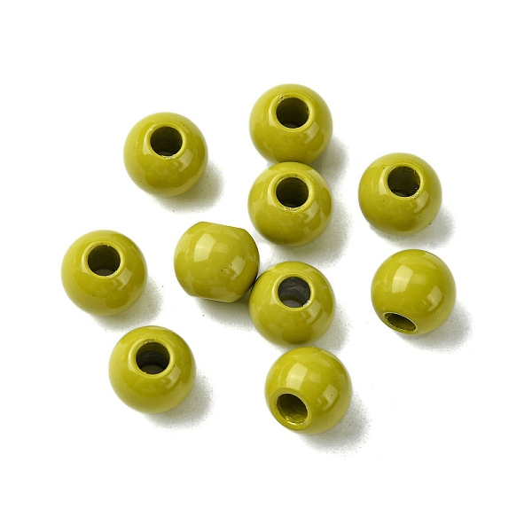 

PandaHall Spray Painted 202 Stainless Steel Beads, Round, Olive, 8x7mm, Hole: 2.5mm 202 Stainless Steel Round Green