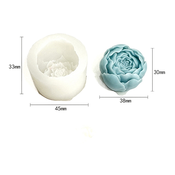 

PandaHall DIY Food Grade Silicone Candle Molds, for Candle Making, Flower, White, 4.5x3.3cm Silicone Flower White