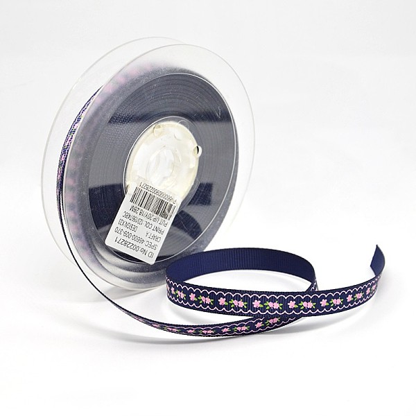 

PandaHall Flower Printed Grosgrain Ribbon Gift Package DIY Hairbow Ribbon, Midnight Blue, 3/8 inch(9mm), about 100yards/roll(91.44m/roll)...
