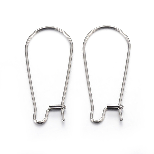 

PandaHall 304 Stainless Steel Hoop Earring Findings, Kidney Ear Wire, Stainless Steel Color, 21 Gauge, 25x12x0.7mm 304 Stainless Steel