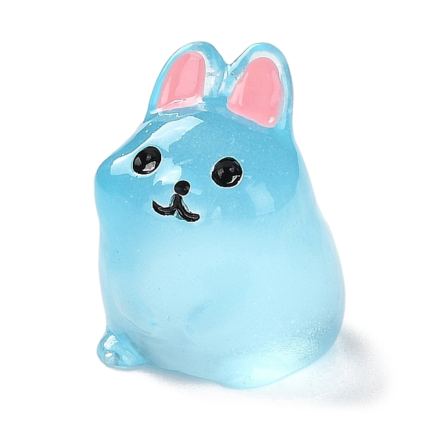 

PandaHall Rabbit Luminous Resin Display Decorations, Glow in the Dark, for Car or Home Office Desktop Ornaments, Sky Blue, 17.5x16x21.5mm...
