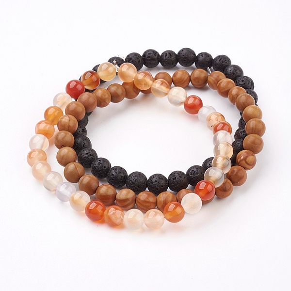 Natural Mixed Stone Stretch Bracelets