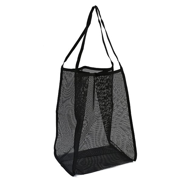 PandaHall Polyester Mesh Beach Bag, with Handle Mesh Beach Tote Bag Reusable Mesh Shopping Bag, for Travel Toys or Laundry, Black, 62.4~63cm...