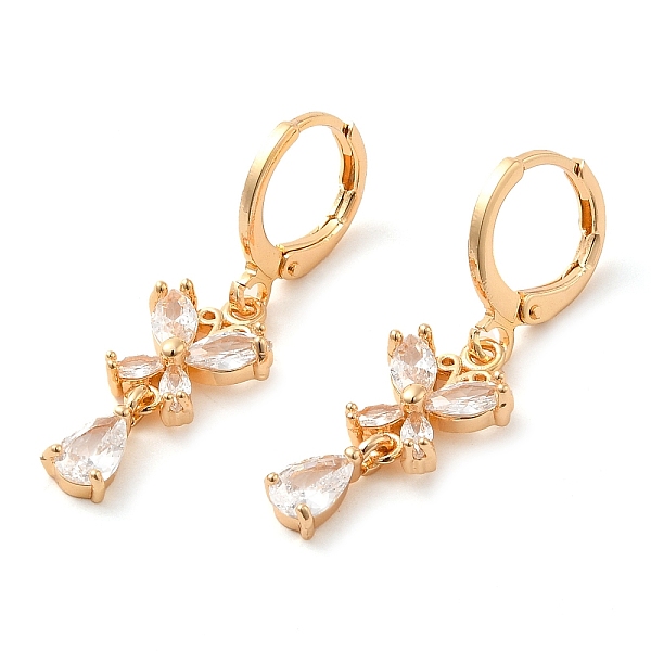

PandaHall Rack Plating Golden Brass Dangle Leverback Earrings, with Cubic Zirconia, Butterfly, Clear, 33x10mm Cubic Zirconia Butterfly Clear