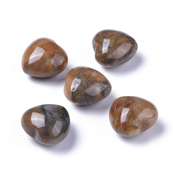

PandaHall Natural Indian Agate Heart Love Stone, Pocket Palm Stone for Reiki Balancing, 20x20x13~13.5mm Indian Agate Heart