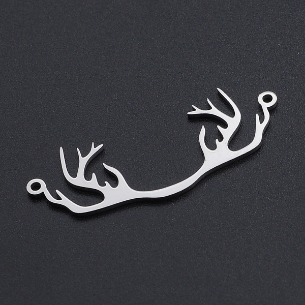 

PandaHall 201 Stainless Steel Links connectors, Antlers, Stainless Steel Color, 38x15x1mm, Hole: 1.4mm 201 Stainless Steel Others