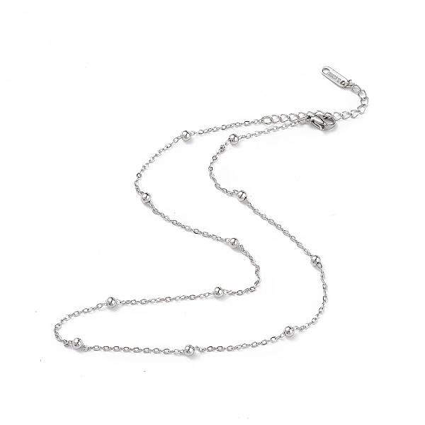 

PandaHall 304 Stainless Steel Satellite Chain Necklace for Men Women, Stainless Steel Color, 15.75 inch(40cm) 304 Stainless Steel