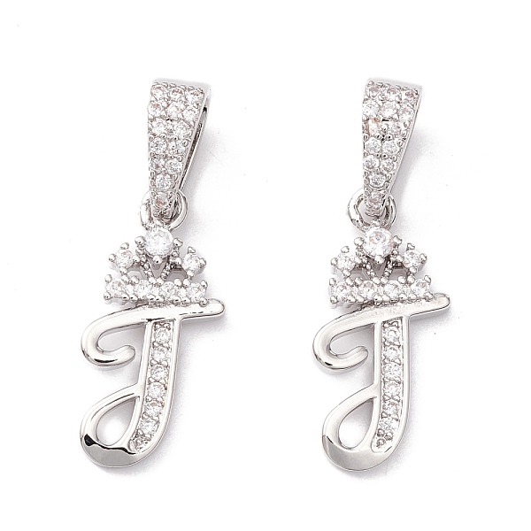 

PandaHall Eco-Friendly Brass Micro Pave Cubic Zirconia Pendants, Long-Lasting Plated, Real Platinum Plated, Cadmium Free & Lead Free, Letter...