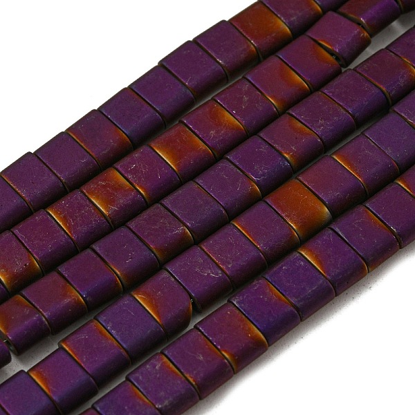

PandaHall Electroplated Non-magnetic Synthetic Hematite Beads Strands, Rectangle, Matte Style, 2-Hole, Purple, 6x4x3mm, Hole: 1.2mm, about...