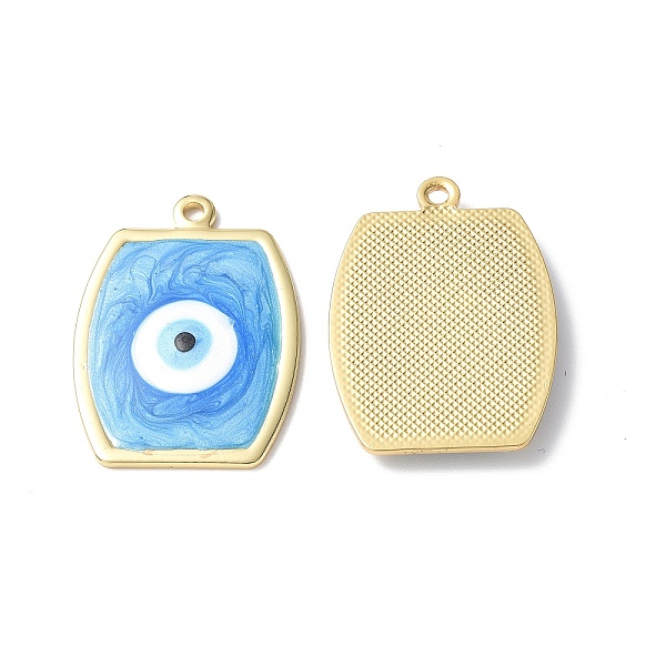 

PandaHall Brass Enamel Pendants, Real 18K Gold Plated, Long-Lasting Plated, Rectangle with Evil Eye Charm, Cornflower Blue, 29.5x21x2.5mm...