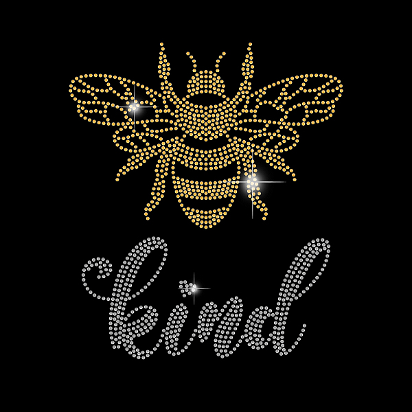 

PandaHall Glass Hotfix Rhinestone, Iron on Appliques, Costume Accessories, for Clothes, Bags, Pants, Bees, 297x210mm Glass Rhinestone Bees