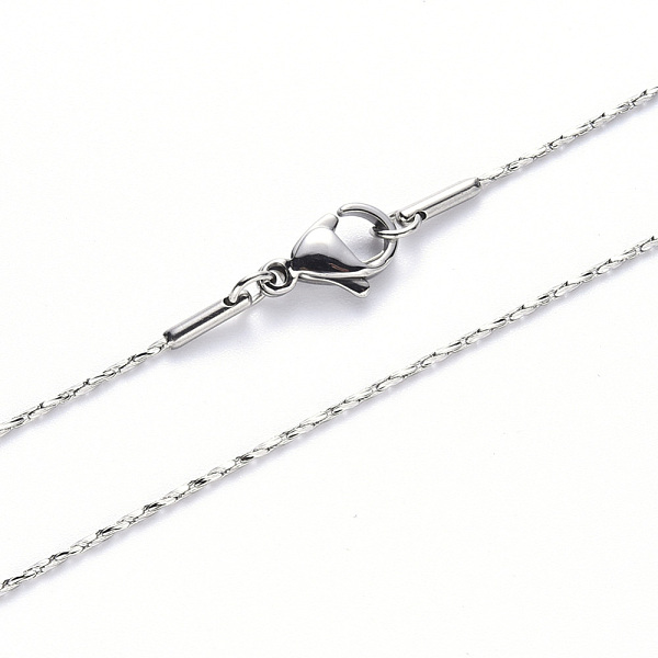 PandaHall 304 Stainless Steel Coreana Chain Necklace, with Lobster Claw Clasp, Stainless Steel Color, 19.68 inch(50cm)x1.6mm Stainless Steel