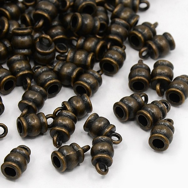 

PandaHall Tibetan Style Terminators, Barrel, Lead Free & Nickel Free & Cadmium Free, Red Copper, 11x6.5mm, Hole: 2mm, Inner Diameter: 3mm....