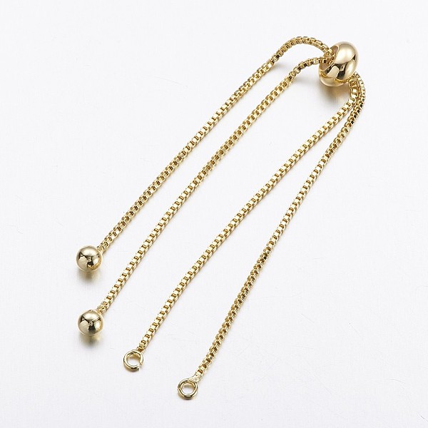 

PandaHall Brass Box Chain Bracelet Making, Slider Bracelets Making, Cadmium Free & Nickel Free & Lead Free, Golden, Single Chain Length...