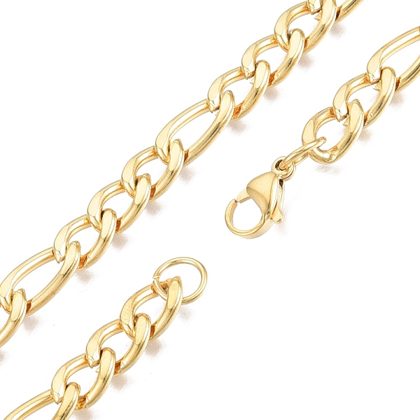 

PandaHall Men's 201 Stainless Steel Figaro Chains Necklace, Golden, 21.65 inch(55cm), Wide: 7mm 201 Stainless Steel