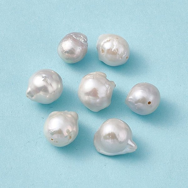 

PandaHall Baroque Natural Keshi Pearl Beads, Round, Seashell Color, 13~14x12~14x9.5~10.5mm, Hole: 0.7mm Keshi Pearl Round